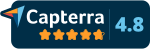 Capterra logo, 4.8 stars